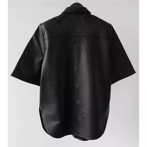 NWT IRO Moha Leather Overshirt Jacket Black Noir French - Picture 6 of 14